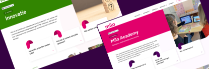 Weergave design website Milo