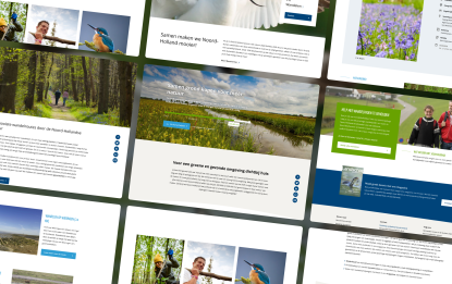 Weergave design website Landschap Noord-Holland