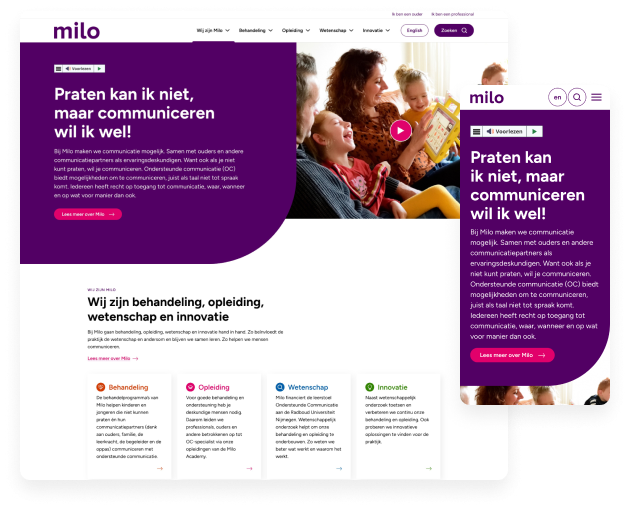 Weergave desktop en mobiel design Milo